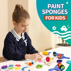 39 PCS Paint Sponges Kids Early Learning Toddlers Brushes Stamps Art Tool