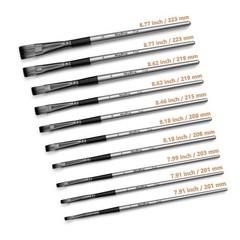 10 PCS Flat Paint Brush Set Art Painting Brushes for Acrylic Watercolor Oil Goua