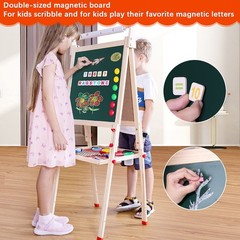 Kids Easel Child Easel with Paper roll Double Sized Blackboard Chalkboard