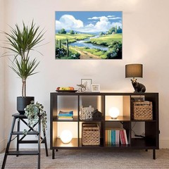 Green View Paint by Numbers Kit for Adults DIY Canvas Painting Art Set