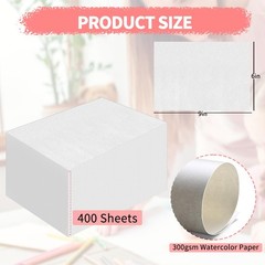 Watercolor Paper Bulk 400 Sheets 6×9 inch 300 GSM Cotton Cold Press Art Paper