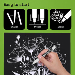 ARTISTRO 5 White Paint Pen for Rock, Glass, Ceramic, Wood, Tire, Fabric, Metal,