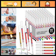 80 Pcs Waterproof Deep Hole Marker Pens for Woodworking, Carpentry & Constructio