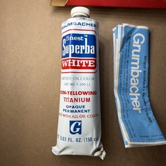 Vintage Grumbacher Finest Superba White Oil Paint 150cc 5oz Made in USA Vintage