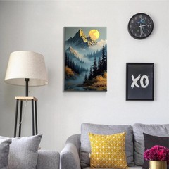 Framed Mountain DIY Oil Paint by Number Kit for Adults w/ Easel Home Decor