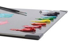 POSH Glass Artist Palette | Neutral Grey, 12 x 16 inches | Tempered Glass Pal…