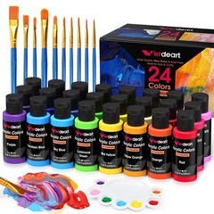 Verdeart Acrylic Paint Set – 24 Colors 2 2 Fl Oz (Pack of 24), 24 colors
