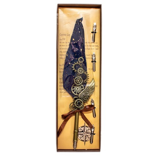 Dolin Youpin 1502 World Map Series Steam Punk Feather Quill Pen Set
