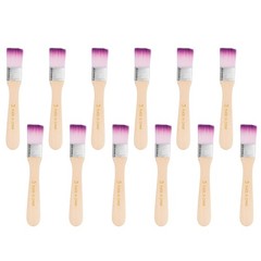 12 Pcs Paint Brush Set, 5.6 in Nylon Bristle Flat Brushes, #3 Purple/White