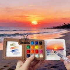 Jolynwin Portable Mini Watercolor 0.2 Ounce (Pack of 1), 24 Colours 15 Grids