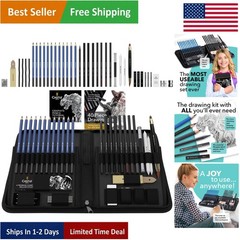 Ultimate 40-Piece Artist Drawing Set: Charcoal, Graphite, and Guide for All Ages