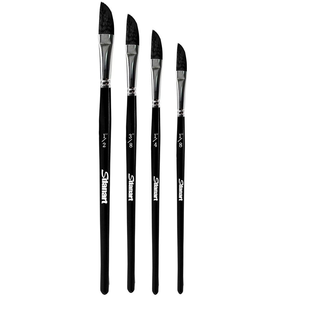 Sdanart 4PCS Dagger Striper Brush Set, Premium 1/8″, 1/4″, 3/8″, 1/2″, Black
