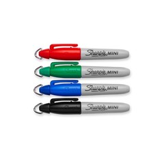 Sharpie Mini Permanent Markers, Fine Point, 1 Count (Pack of 4), Assorted