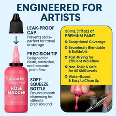 Airbrush Paint, 30 Water-Based, Quick-Drying Colors for Artists & Beginners, …
