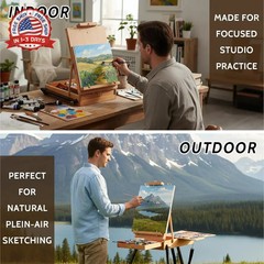 Falling in Art Light Weight French Style Field and Sketchebox Easel with Aluminu
