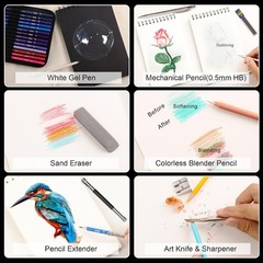 80 Colored Pencils Set for Adults Coloring 72 Colors Coloring Pencils