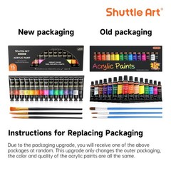 Acrylic Paint Set, 15 x 12ml Tubes Artist Quality Non Toxic Rich Pigments Colors