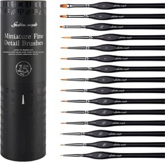 Miniature Paint Brushes, 15PC Model Brushes Micro Detail Paint Brush Set, Fin…