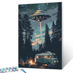 Tucocoo Starry UFO DIY Paint by Numbers for 16”x20”(Frameless), Ufo 03