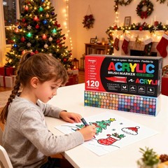 Acrylic Paint Markers 120 Vivid Colors Soft Head Odorless Art Craft YOUQIWJ Pens