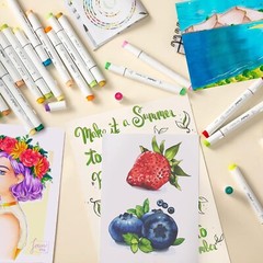 Ohuhu 104 Colors Brush Markers Art Pens with Blender, Honolulu Series
