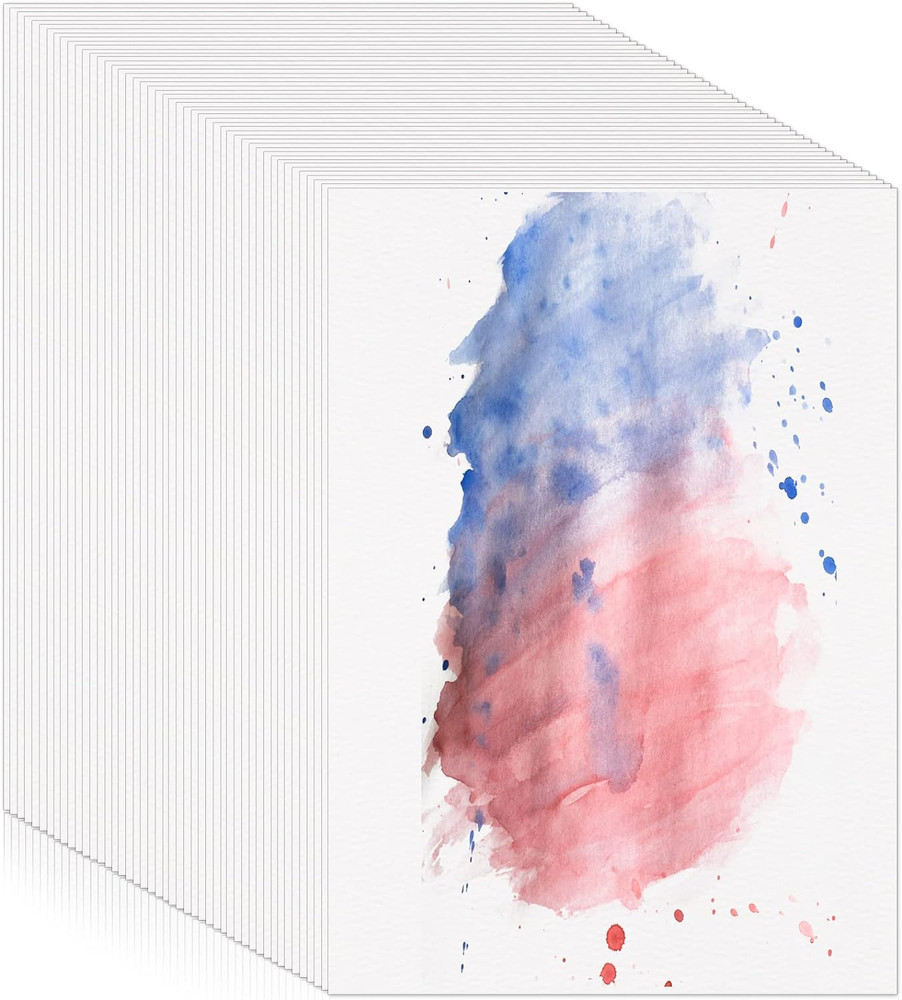 Prudiut 120 Sheets Watercolor Paper Bulk, 140 Lb/300 GSM Cotton Cold Press White