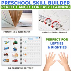 4 PCS Magic Practice Copybook Grooved Handwriting Workbook Kid Age 38