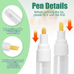 Biaungdo 6PCS Clear Refillable Paint Pens 3mm & 6mm Empty Acrylic Markers
