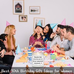 RIZOOCE 30th Birthday Gifts for 2.9 inches x x 3.9 inches, White