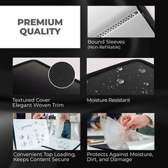 11×17 Art Portfolio Binder with Mounting Paper – (Black) Large Portfolio Fold…