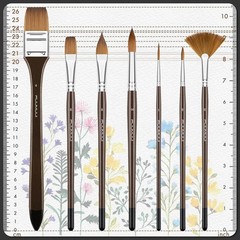 Sable Watercolor Brushes 7Pcs Kolinsky Sable Brush Set Variety Shapes