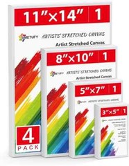 Simetufy 4 Pack Stretched 4 – 3×5, 5×7, 8×10, 11×14 (1 of each), white