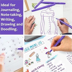 Vibrant Purple Felt Tip Pens for Writing, Drawing – 60 Count