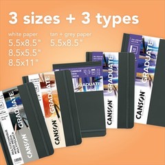 Graduate Mixed Media Paper, Hard Cover Art Journal, 5.5×8.5 inches, 36 Sheets…