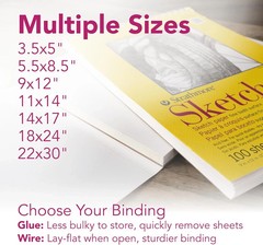 300 Series Sketch Pad 5.5″x8.5″ – 100 Sheets, Side Wire Artist Sketchbook