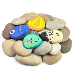 Large Rocks for Painting, 10PCS River Rocks for Painting, 3-4 Inches Flat Smo…