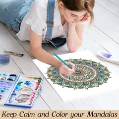 Mandala Coloring Books for Adult Women Spiral Bound Page Printed RED