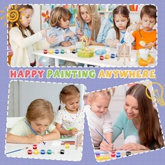 6 Set Mini Acrylic Paint Kit,Mini Stretched Canvas with 6 set 3*3