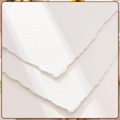 100 Sheets Deckled Edge 5×7 inches, 160 GSM Handmade , Rough/Textured for Wed…