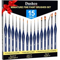 Detail Paint Brushes Set – 15pcs Miniature Paint Brushes, Art Deep Blue