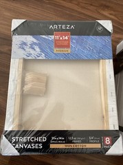 Arteza 11×14 Inch Stretched Canvas Premium X 8 Pack Primed 1.9 Profile 64 Wedges
