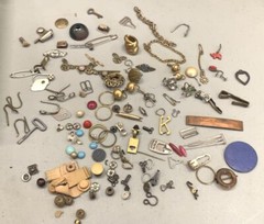 STEAMPUNK Parts for Artists-2 pounds lot-metal based, small salvage, FD#3