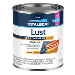 TotalBoat Lust Rapid Recoat Marine Spar Varnish High Gloss 2-Qt Kit Dries Fast