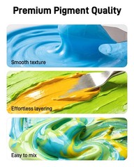 JusArt 24 Colors Acrylic Paint Set, Including Gold and Silver, 8.45oz(250ml) …