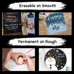 White Liquid Chalk Pens, 3Mm and 6Mm Reversible Bullet & Chisel Point Chalk Mark