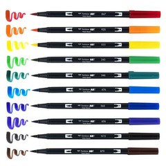 Dual Brush Marker 10-Piece Set: Primary