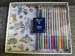Roller Rabbit x Target Colored Pencils Set of 12 Tin Storage Case Road Trip NEW!