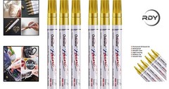 6 Pack Permanent Gold Paint Pens for Multi-Surface Use – Fast Drying & Durable