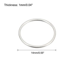 Round Earring Beading Hoop Rings Circle Link Ring 14mm/ 0.55″ Silver Tone,100pcs