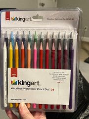 Kingart PRO Woodless Watercolor Pencil Set, 24 Multicolor Pencils (315-24)